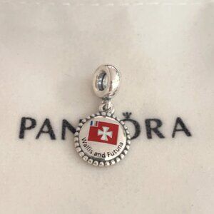 Pandora Wallis and Futuna Flag Dangle Charm S925 Sterling Silver Pendant